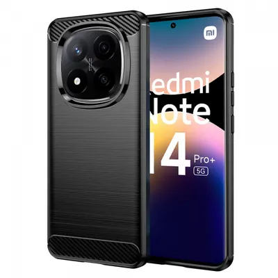 Husa pentru Xiaomi Redmi Note 14 Pro+ 5G, Techsuit, Carbon, Neagra