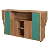 Dulap depozitare SMART HEATER -placă melaminată cu finisaj PU verde & lemn natur