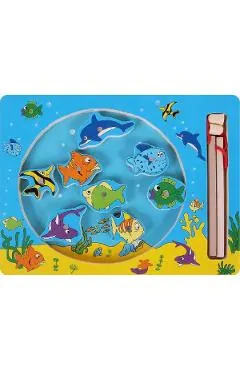 Joc de lemn magnetic de pescuit: Viata marina
