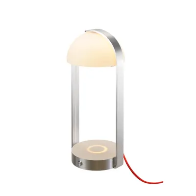 Veioza, BRENDA lampa de masa, cu LED-uri, 3000K, alb / argintiu, WL USB, 5.4W