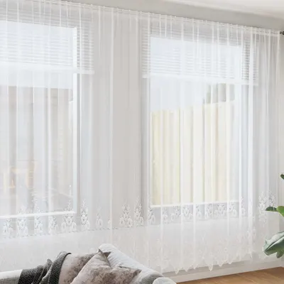 vidaXL Cortină din Dantelă Alb 300 x 600 cm Poliester