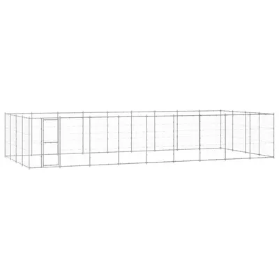 vidaXL Padoc pentru câini de exterior, 43,56 m², oțel galvanizat
