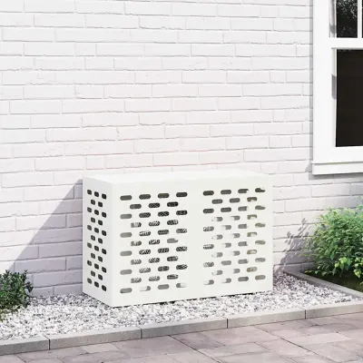 vidaXL Husă pentru aer condiționat Alb 90 x 40 x 60 cm Oțel