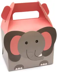 Cutie pliabilă din carton Em Art. art - Pui de elefant, 5.5 x 5.5 x 6 cm, gri/roz