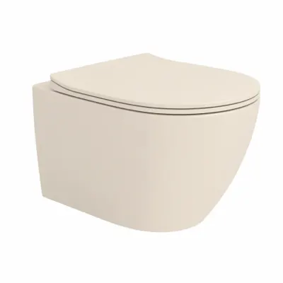 Vas wc suspendat, rimless, ivory mat, cu spalare pure vortex, Hatria Planeta