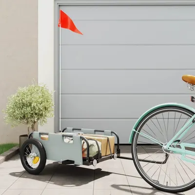 Gossi remorca de bicicleta, gri, textil oxford si fier