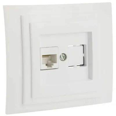 Priza date RJ45, LARISSA, CAT6, ingropat/ST, alb