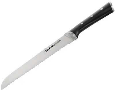 Cuțit de bucătărie pentru pâine Tefal - Ingenio Ice Force, 20 cm, negru