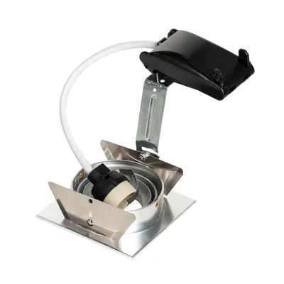 Spot incastrat, NEW TRIA 78 Ceiling lights GU10, aluminium single-headed, QPAR51, square, brushed aluminium, max. 50W, incl. leaf springs