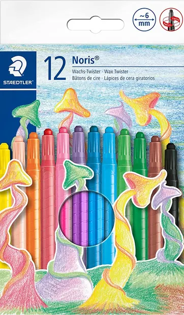 Pasteluri Staedtler Noris Club Twister 221 - 12 culori, cu corp de plastic