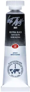 Vopsea de acuarelă Paleta Neva Leningrad, Nopțile albe - 805, Negru neutru, 10 ml