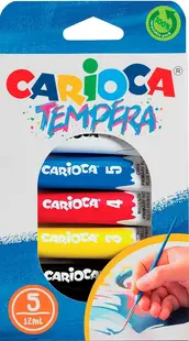 Set de vopsele tempera Carioca - 5 culori, 12 ml