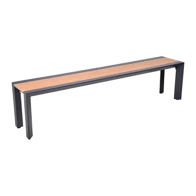 Bancă de grădină gri închis/maro din metal Silea – Garden Pleasure