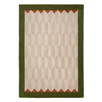 Covor verde/în culoare naturală țesut manual din lână 200x290 cm Apex Border Wool – Flair Rugs
