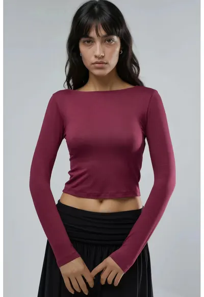 Bluza dama - Visiniu - Jerseu - Slim fit