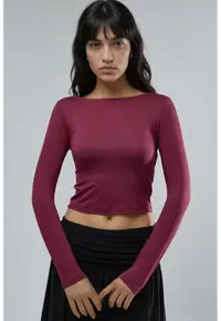 Bluza dama - Visiniu - Jerseu - Slim fit