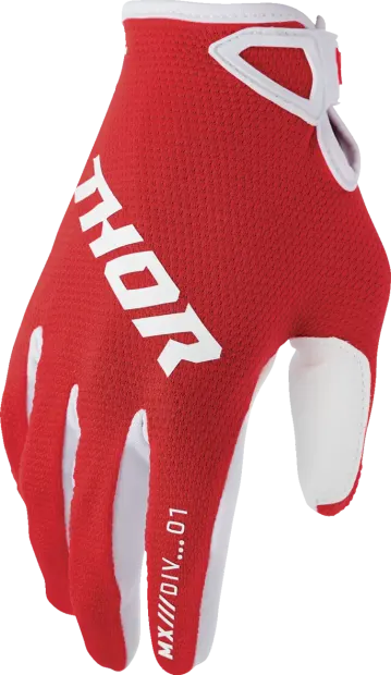 Manusi atv cross Thor RideMode Static, culoare rosu alb, marime S