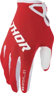 Manusi atv cross Thor RideMode Static, culoare rosu alb, marime S