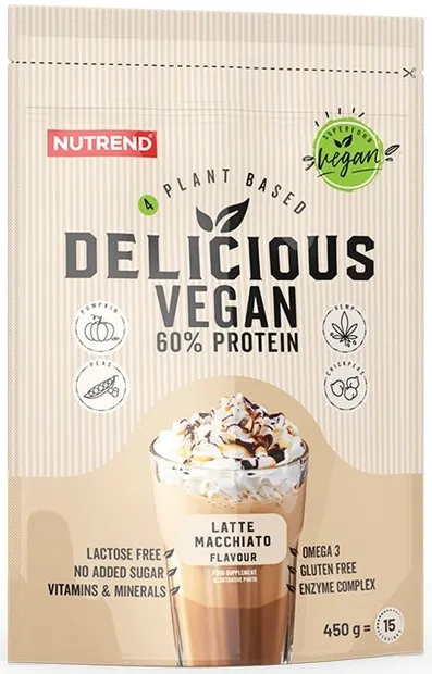 Delicious Vegan Protein, latte macchiato, 450 g, Nutrend