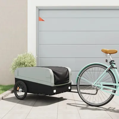 Gossi remorca pentru biciclete, negru si gri, 45 kg, fier