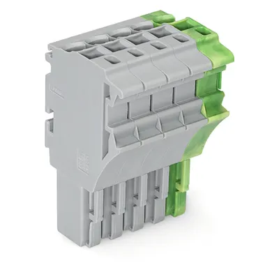 1-conductor female plug; 2.5 mm²; 5-pole; 2,50 mm²; gray, green-yellow