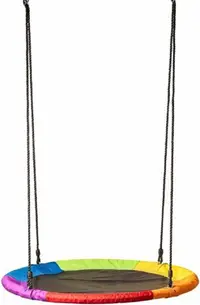 Leagan rotund pentru copii Woody - curcubeu, 100 cm