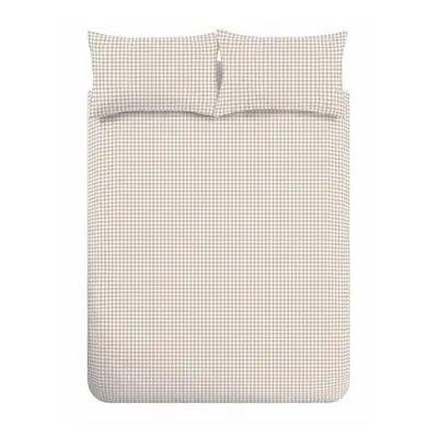 Lenjerie de pat bej pentru pat dublu/extinsă cu 3 piese 230x220 cm Bamford Gingham Check – Catherine Lansfield