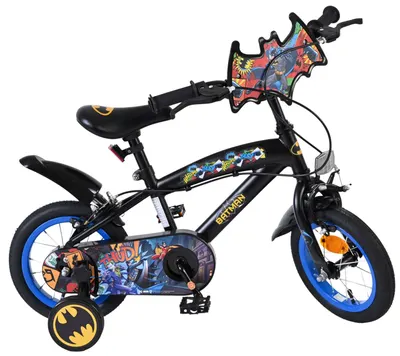 Bicicletă pentru copii cu roți ajutătoare E&L cycles - Batman, 12''