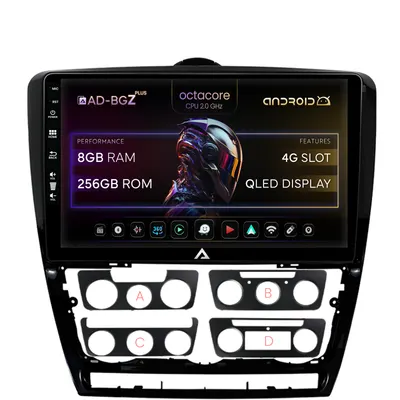 Navigatie Skoda Octavia 2, Android, Z-Octacore 8GB RAM + 256GB ROM, 10.1 Inch - AD-BGZ10008+AD-BGRKIT048v2