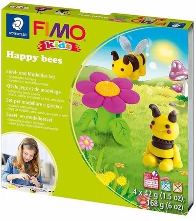 Set de creatie Staedtler Fimo Kids - Fa-ti, singur figurine din lut polimeric, Happy Bees