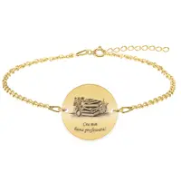 Doxa - Bratara personalizata profesoara din argint 925 placat cu aur galben 24K