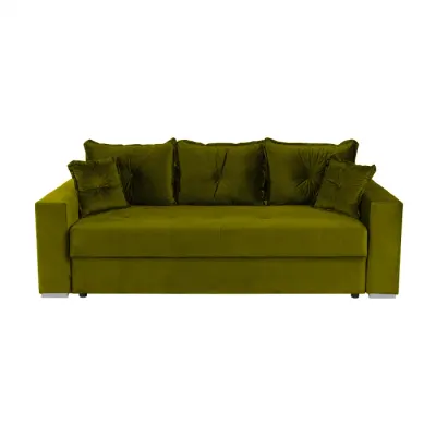 Canapea extensibila ARISSA, 3 locuri, cu arcuri, verde, 235x110x77 cm