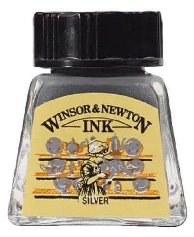 Cerneală de caligrafie Winsor & Newton - Argintiu, 14 ml
