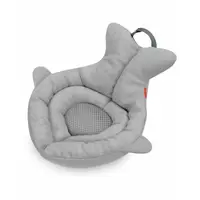 Suport moale de baie, Skip Hop, Pentru nou-nascuti si sugari, Cu tetiera captusita, Cu plasa pentru scurgerea apei, Bumbac, Fara PVC si ftalati, 49 x 32 x 26.5 cm, 0-6 luni, Gri