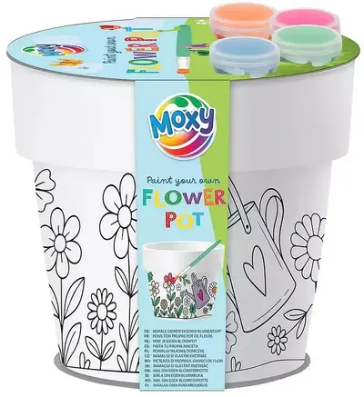 Set creativ Totum - Colorează-ți singur ghiveciul, flori