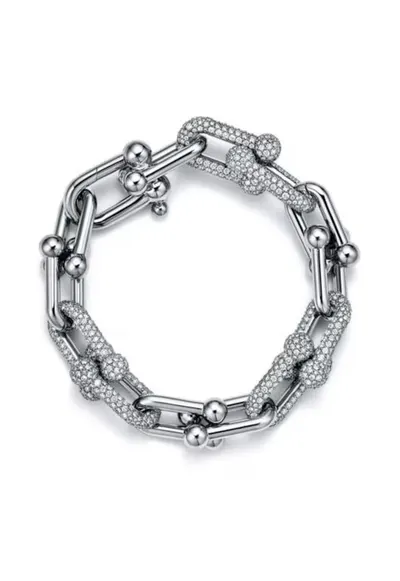 Bratara Tifany Silver - zalele mari cu micro-cristale Zirconia - 18 cm - argintiu