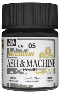 Vopsea acrilică Mr. Hobby - Mr. Color, CA-05 Ash & Machine Carbon Gray, 18 ml