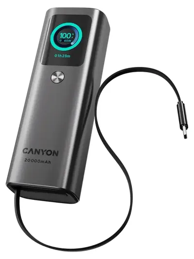 Baterie portabilă Canyon - OnPower 265, 20000 mAh, 165W, gri