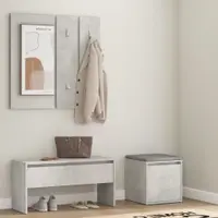 Gossi set de mobilier pentru hol, gri beton, lemn prelucrat