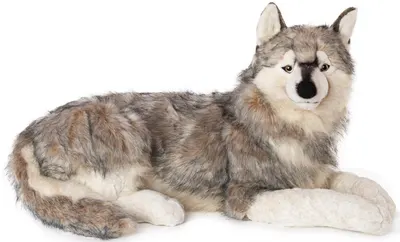 Jucărie de pluș Amek Toys - Lupul siberian, 70 cm