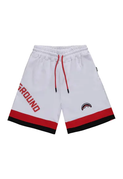 Pantaloni scurti din bumbac cu snur Daily - Alb/Rosu vermillion