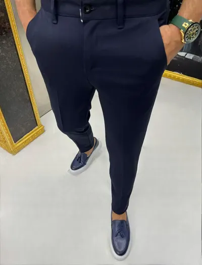 Pantaloni barbati casual bleumarin 12293