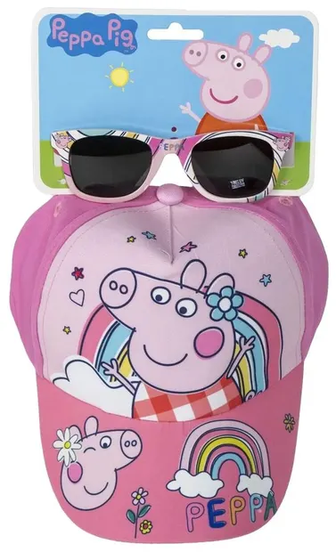 Set pentru copii Cerda - Șapcă și ochelari de soare, Peppa Pig