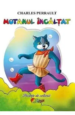 Motanul incaltat. Poveste de colorat