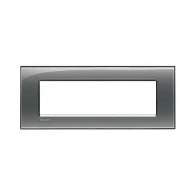 Placa ornament ,7 module, cenusiu, living light, BTICINO