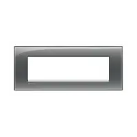 Placa ornament ,7 module, cenusiu, living light, BTICINO