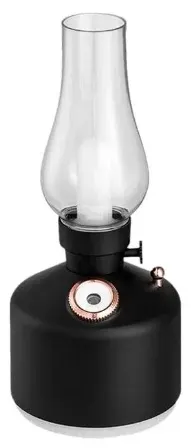 Mini umidificator NEGRU cu lampa fara capac si schimbare de culoare
