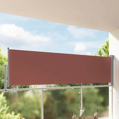 vidaXL Copertină laterală retractabilă de terasă, maro, 100 x 300 cm