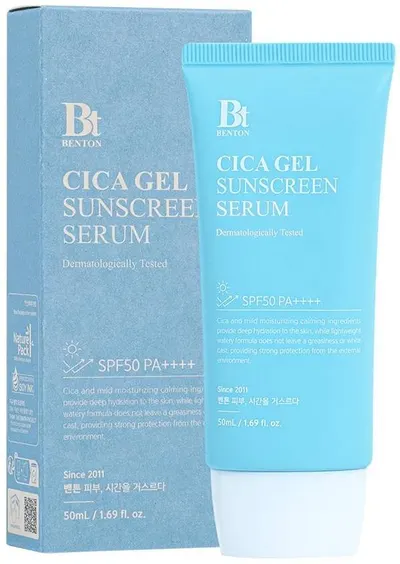 Benton Ser de protecție solară Cica gel, SPF50+, 50 ml