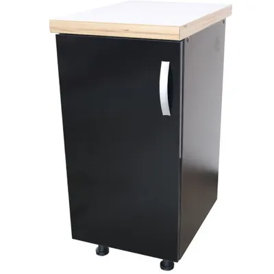Corp inferior cu 1 Usa Zebra, Wenge / Negru si blat Artar 40 x 85 x 60